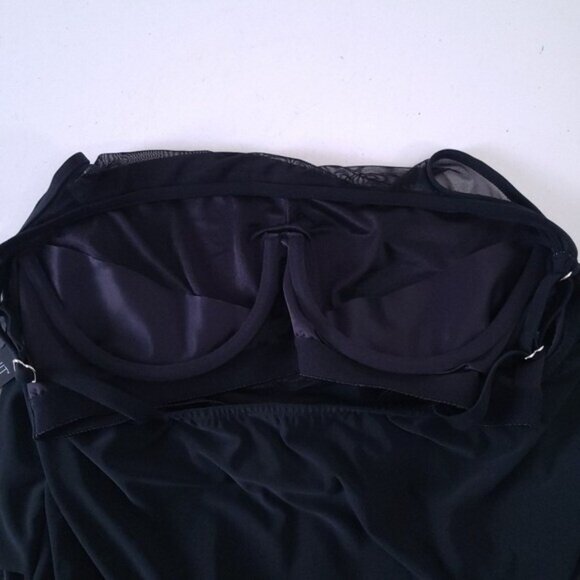 NWT Miraclesuit Womens Black Illusionist Mirage Underwire Swim Tankini Top 16W - Picture 4 of 8
